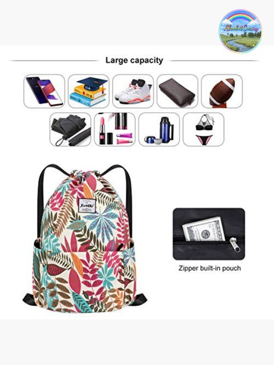Drawstring Sports Backpack Lightweight Gym Yoga Sackpack Shoulder Rucksack